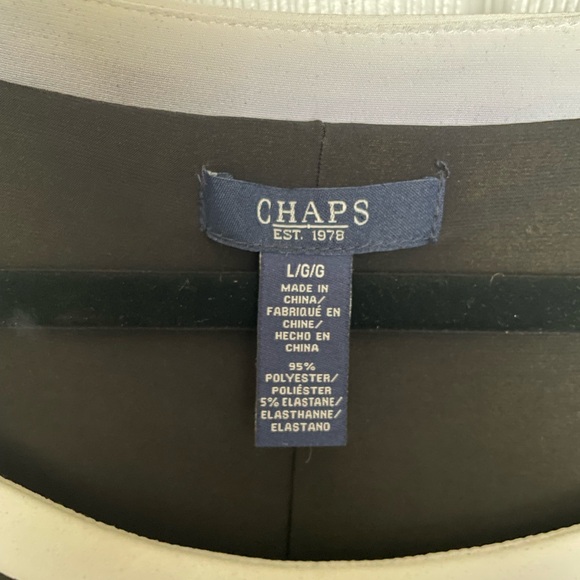 Chaps black/white dress, size large - Picture 6 of 8